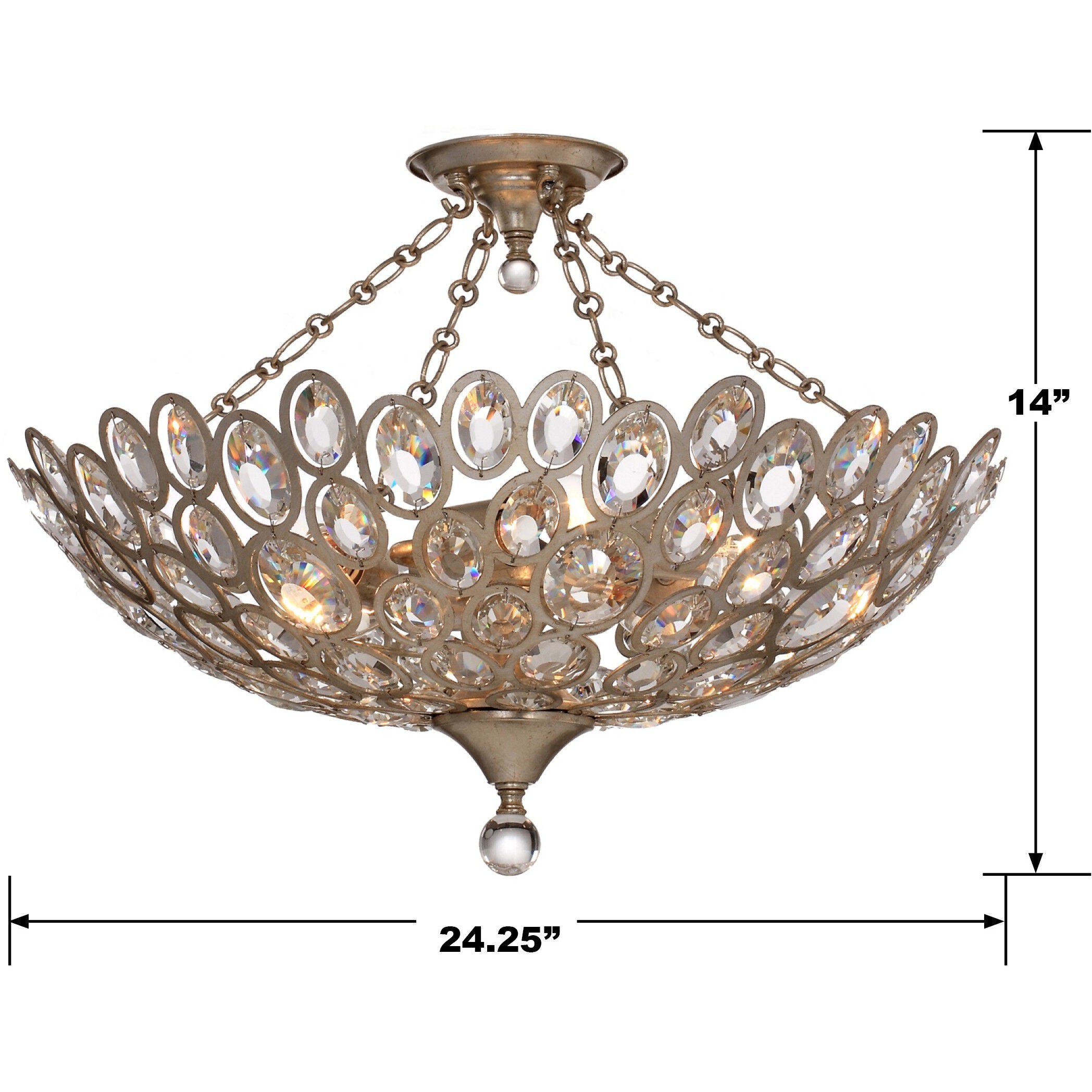 Sterling 5 Light 24.25 inch Distressed Twilight Semi Flush Ceiling Light