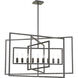 Capri 9 Light 39 inch Raw Steel Chandelier Ceiling Light