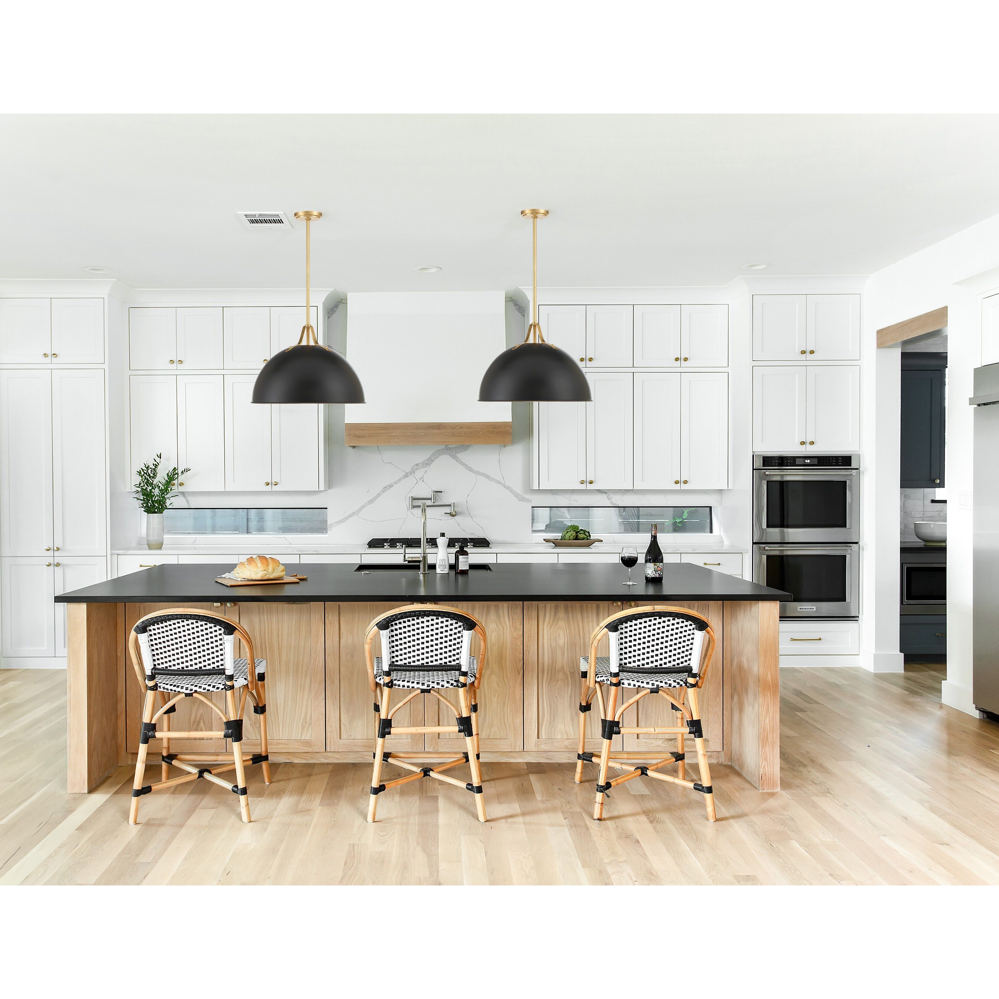 Soto Pendant Ceiling Light in Matte Black and Antique Gold