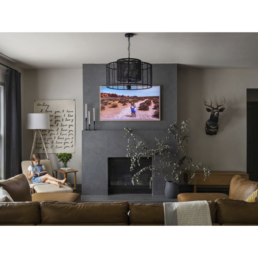 Jayna 4 Light 25 inch Matte Black Chandelier Ceiling Light