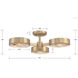 Orson 3 Light 22.5 inch Modern Gold Semi Flush Ceiling Light
