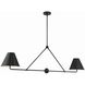 Xavier 4 Light 54 inch Matte Black Linear Chandelier Ceiling Light