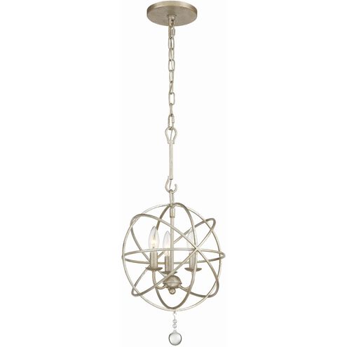 Solaris 3 Light 12.5 inch Olde Silver Mini Chandelier Ceiling Light