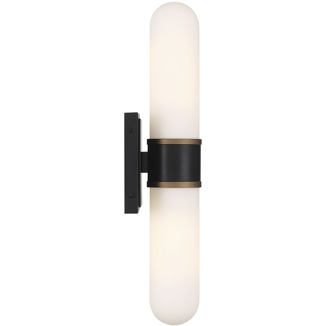 Capsule Bath Wall Light in Matte Black and Textured Gold