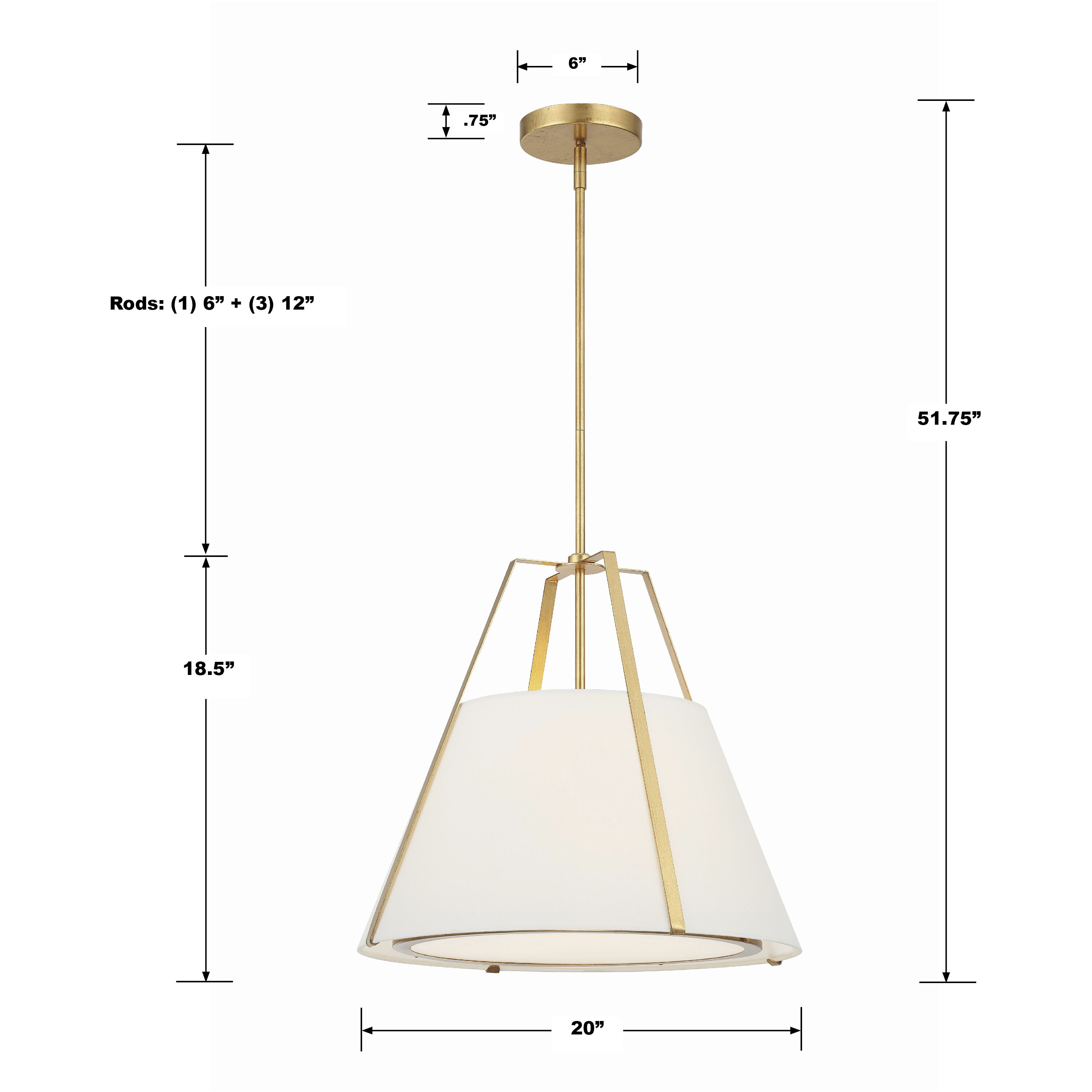 Fulton Pendant Ceiling Light in Antique Gold