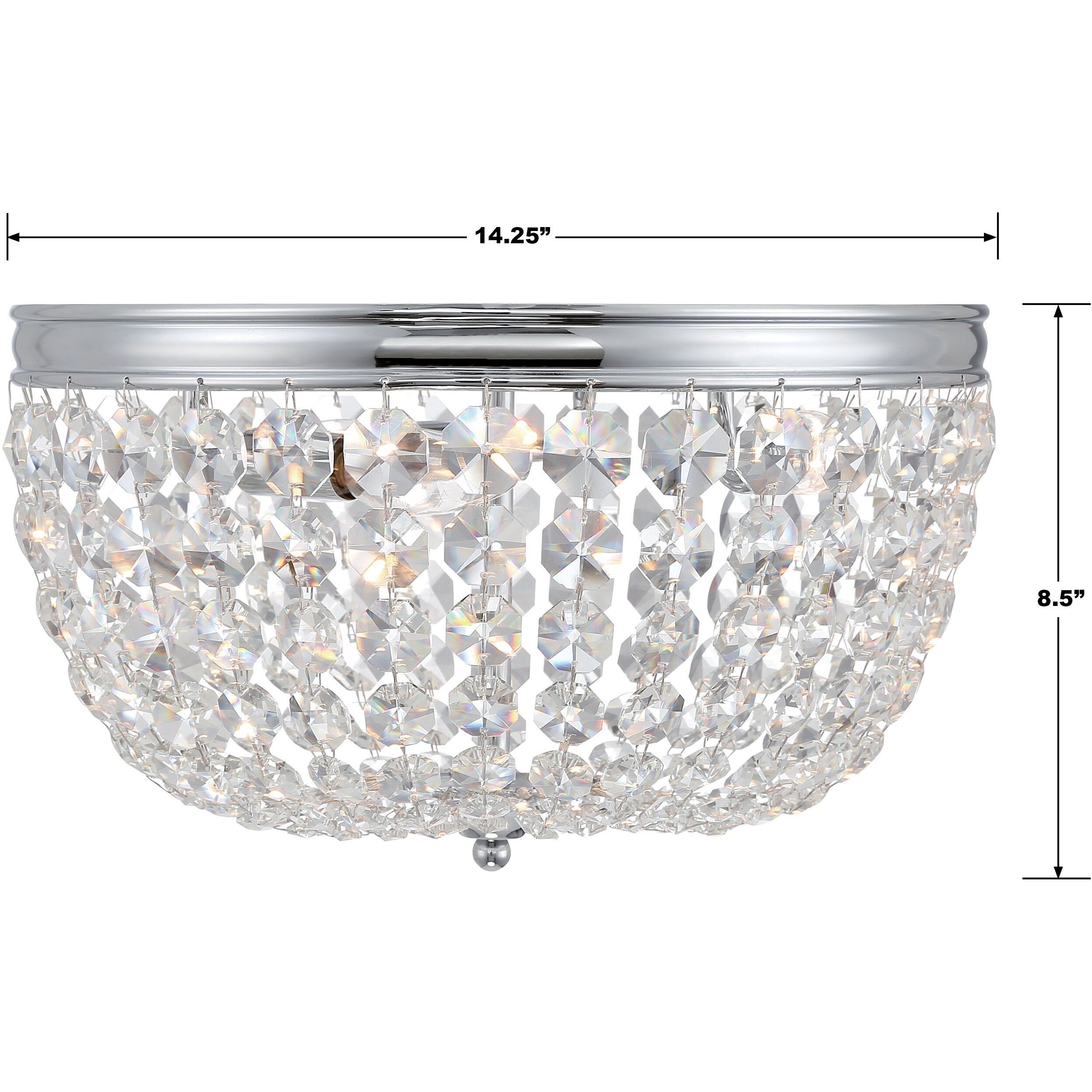 Nola 3 Light 14.25 inch Polished Chrome Flush Ceiling Light