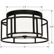 Hulton 2 Light 15 inch Matte Black Flush Ceiling Light