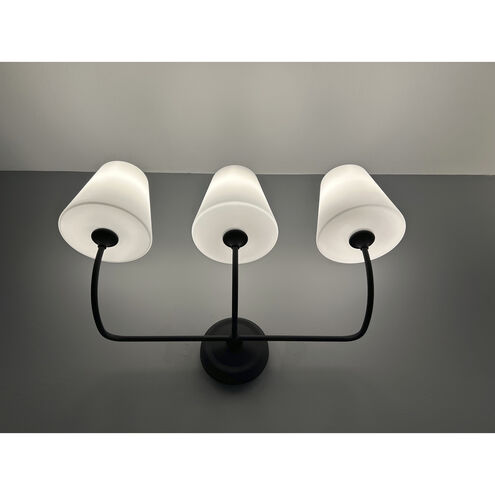 Sylvan 3 Light 23.25 inch Black Forged Bathroom Vanity Light Wall Light