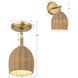 Jace 1 Light 6 inch Soft Gold Semi Flush Ceiling Light