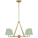 Xavier 4 Light 31.75 inch Vibrant Gold Chandelier Ceiling Light in Vibrant Gold and Green