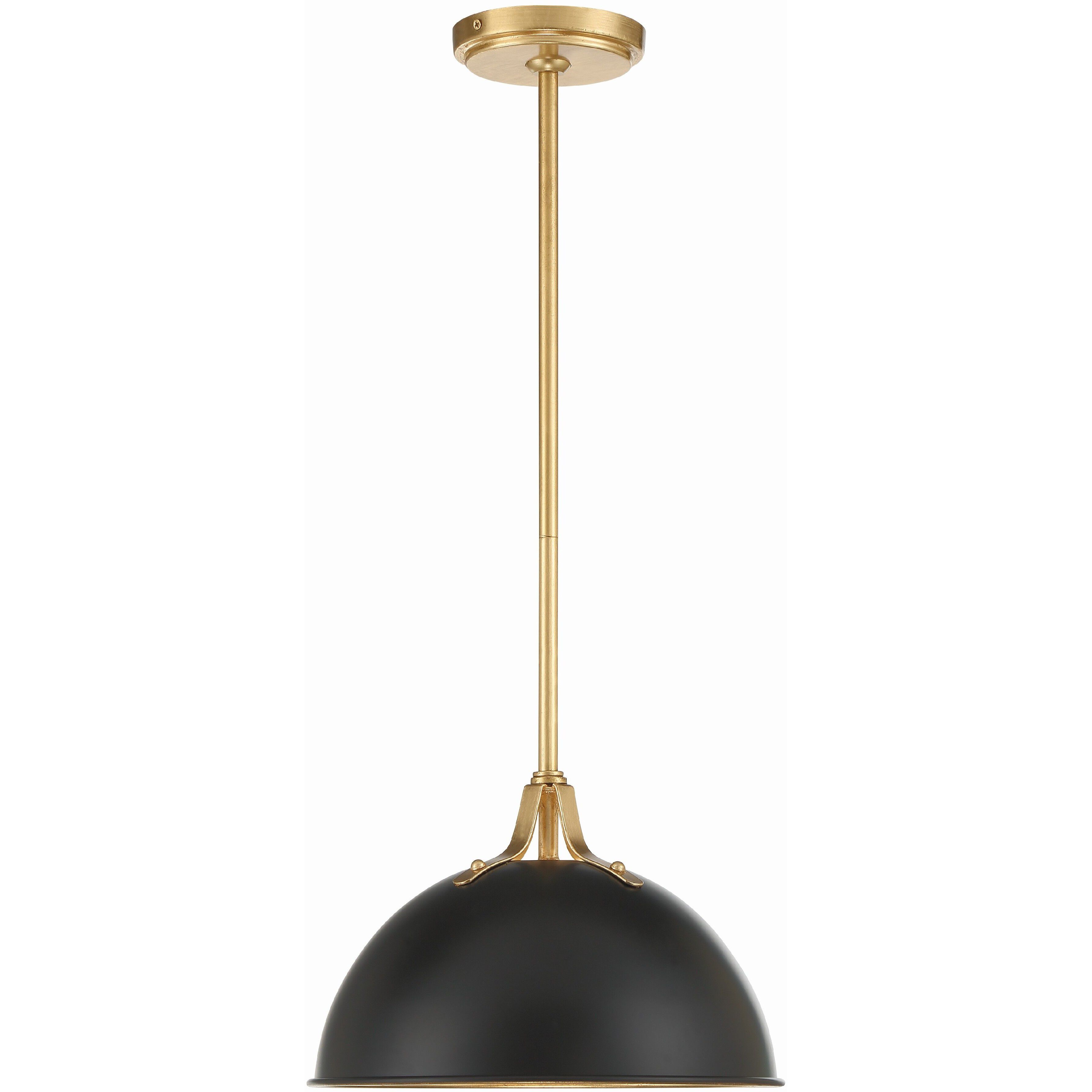 Soto 1 Light 12 inch Matte Black and Antique Gold Mini Pendant Ceiling Light