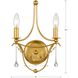 Metro 2 Light 10 inch Antique Gold Sconce Wall Light