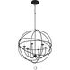 Solaris 6 Light 22.5 inch Black Chandelier Ceiling Light