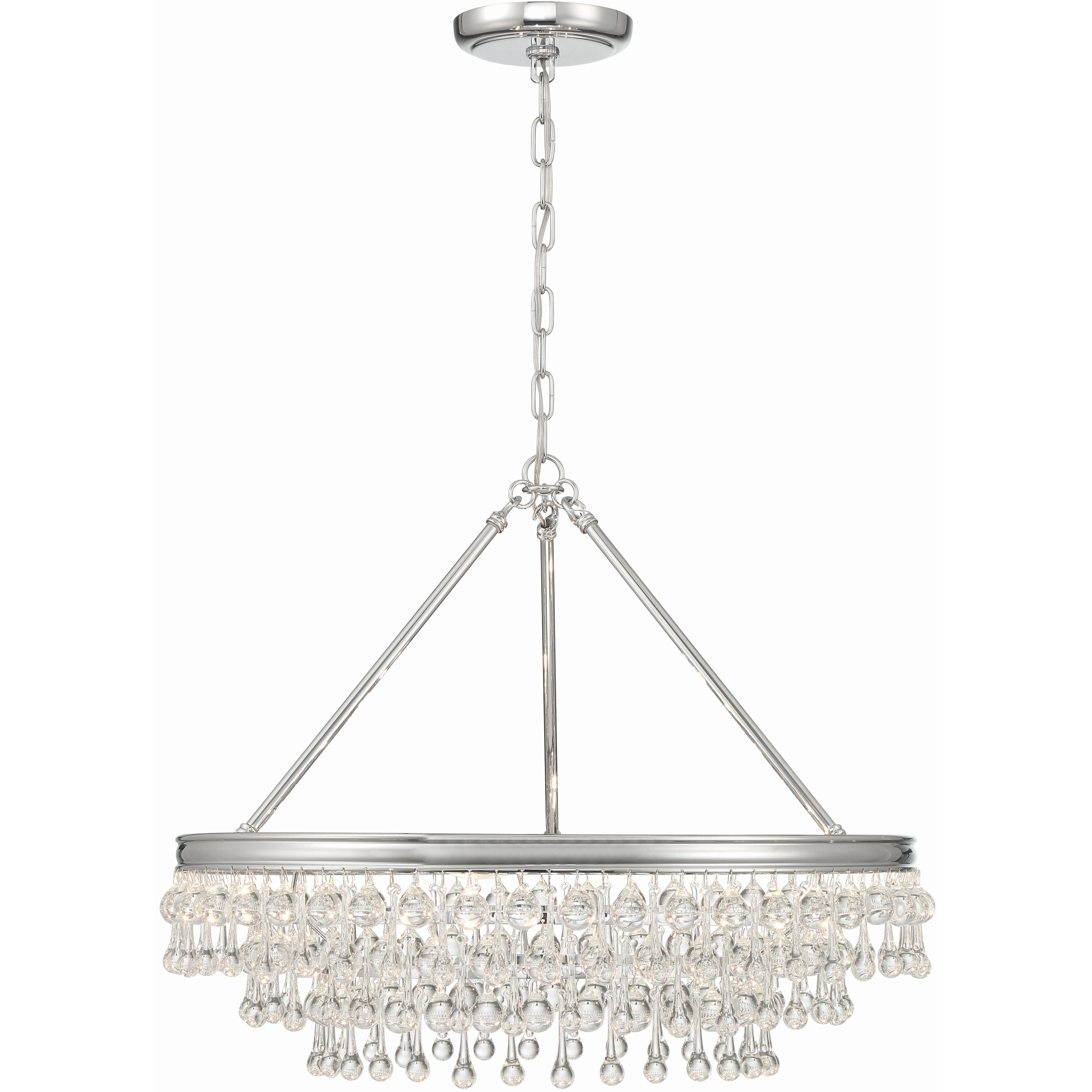 Calypso 6 Light 25 inch Polished Chrome Chandelier Ceiling Light