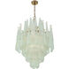 Ollie 16 Light 26.25 inch Aged Brass Chandelier Ceiling Light in Sand Glass Green