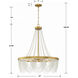 Fiona 4 Light 27 inch Antique Gold Chandelier Ceiling Light in White Glass Beads
