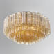 Addis 16 Light 32 inch Aged Brass Flush Ceiling Light in Tronchi Glass Amber