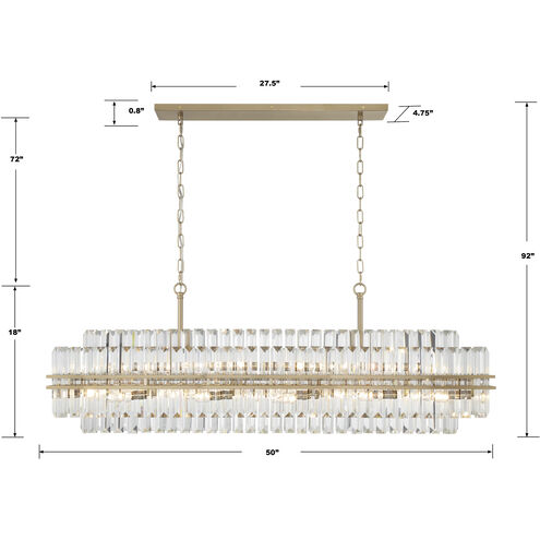 Hayes 16 Light 50 inch Aged Brass Chandelier Ceiling Light