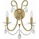 Othello Bath Wall Light in Clear Swarovski Strass, Vibrant Gold