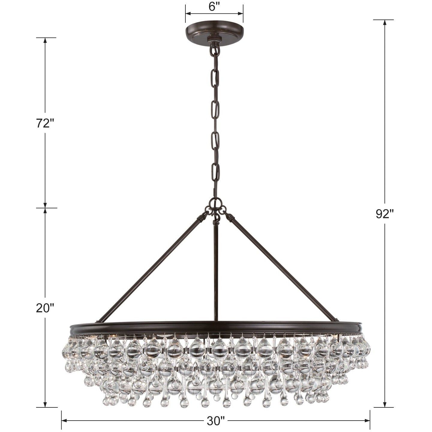 cyaroさま Crystorama 275-VZ Calypso 6 Light 30 inch Vibrant Bronze