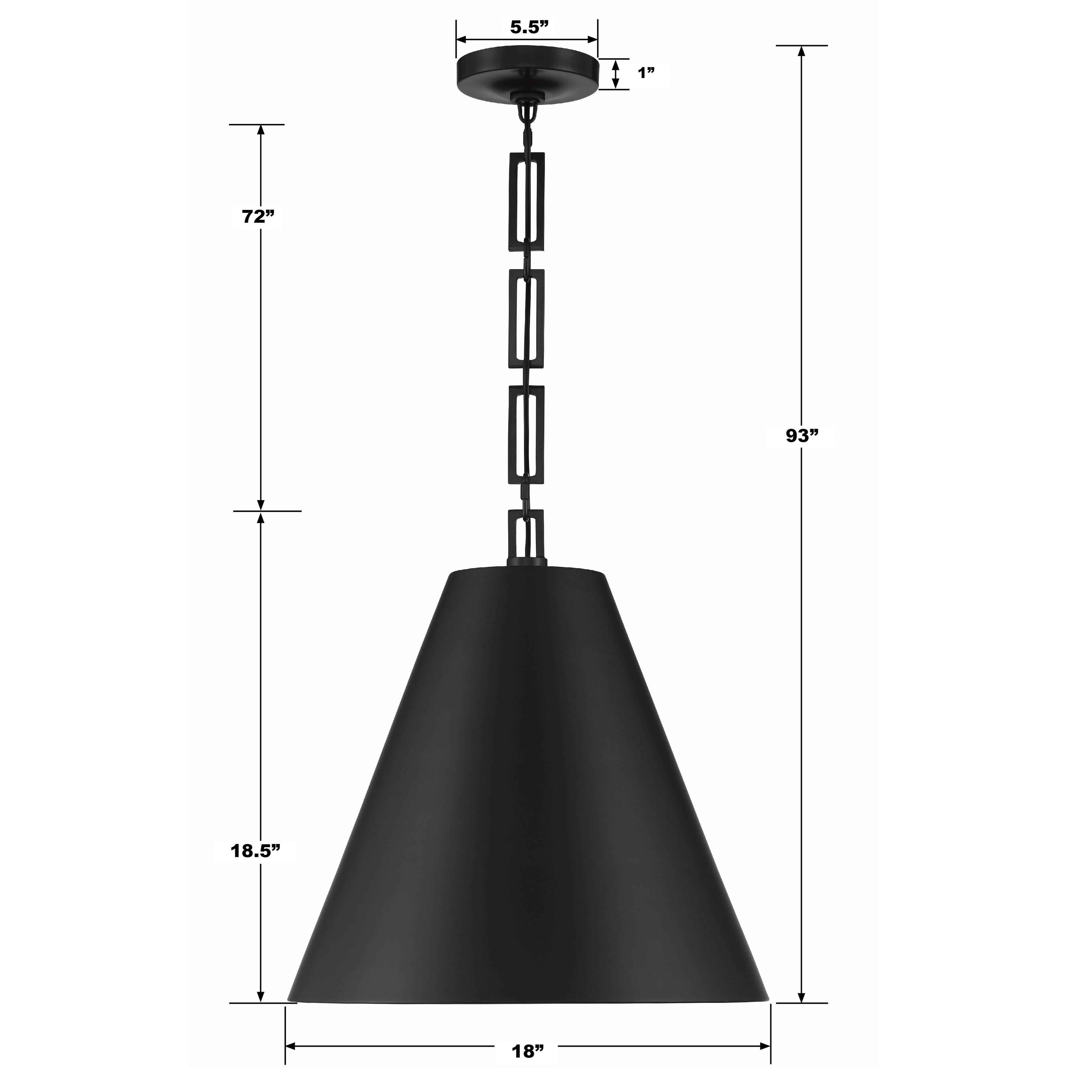 Alston 3 Light 18 inch Matte Black/Antique Gold Pendant Ceiling Light in Matte Black and Antique Gold