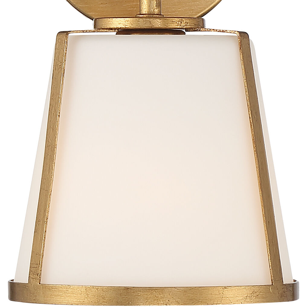 Fulton Bath Sconce Wall Light in Antique Gold, White