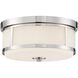 Trevor 2 Light 13.5 inch Polished Nickel Flush Ceiling Light