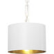 Alston 1 Light 12 inch Matte White/Antique Gold Mini Pendant Ceiling Light in Matte White and Antique Gold