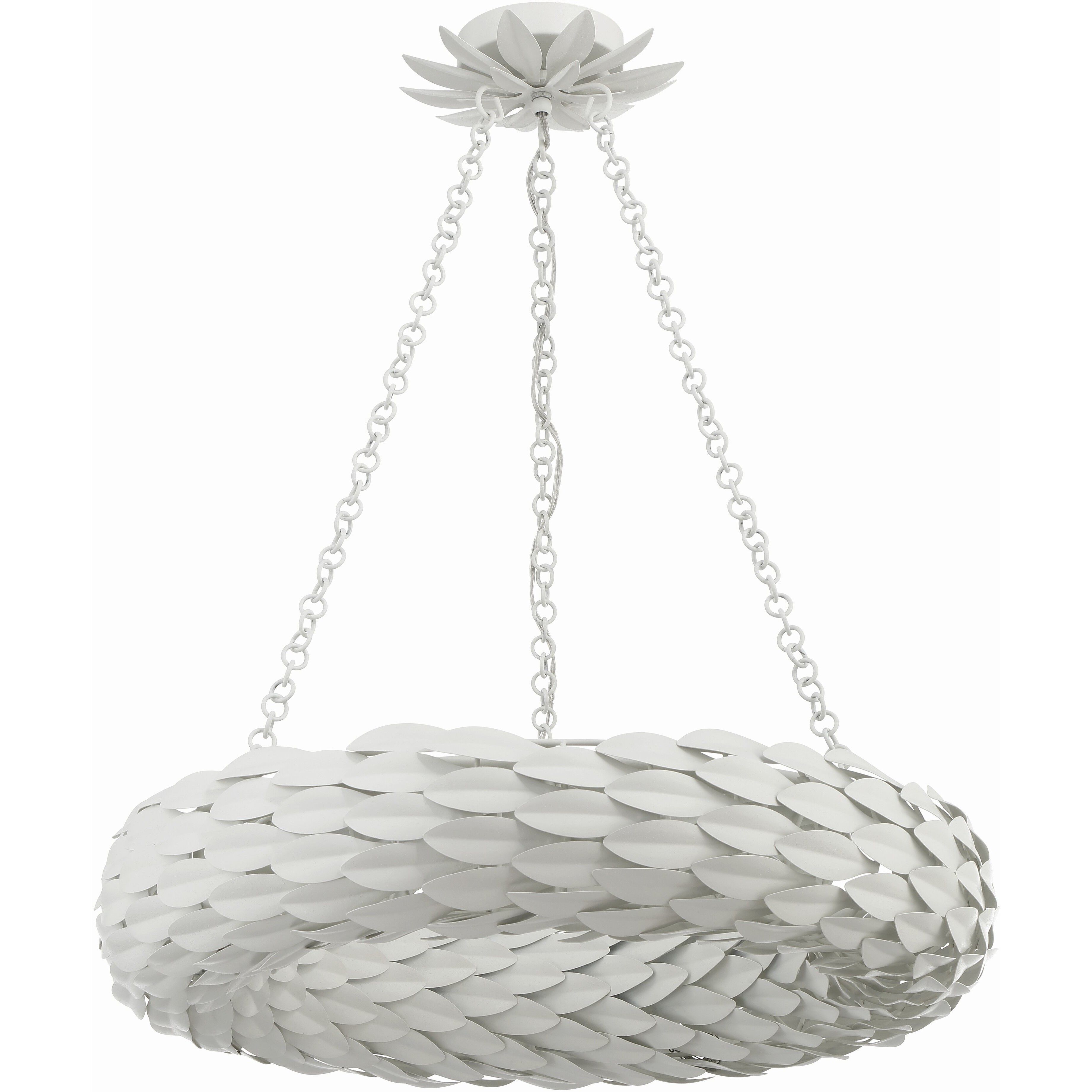 Broche 6 Light 24 inch Matte White Chandelier Ceiling Light