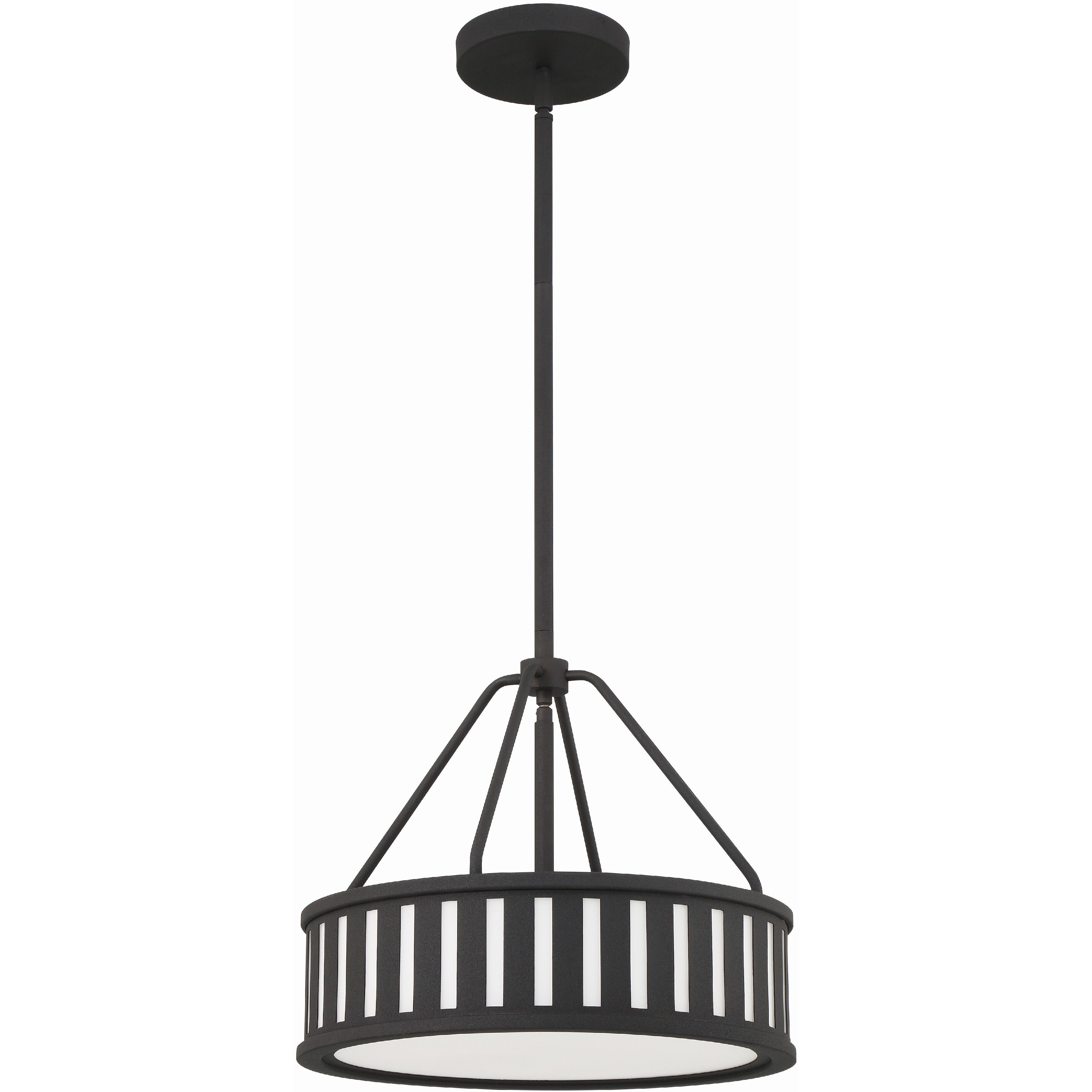 Kendal 3 Light 15.5 inch Black Forged Mini Chandelier Ceiling Light