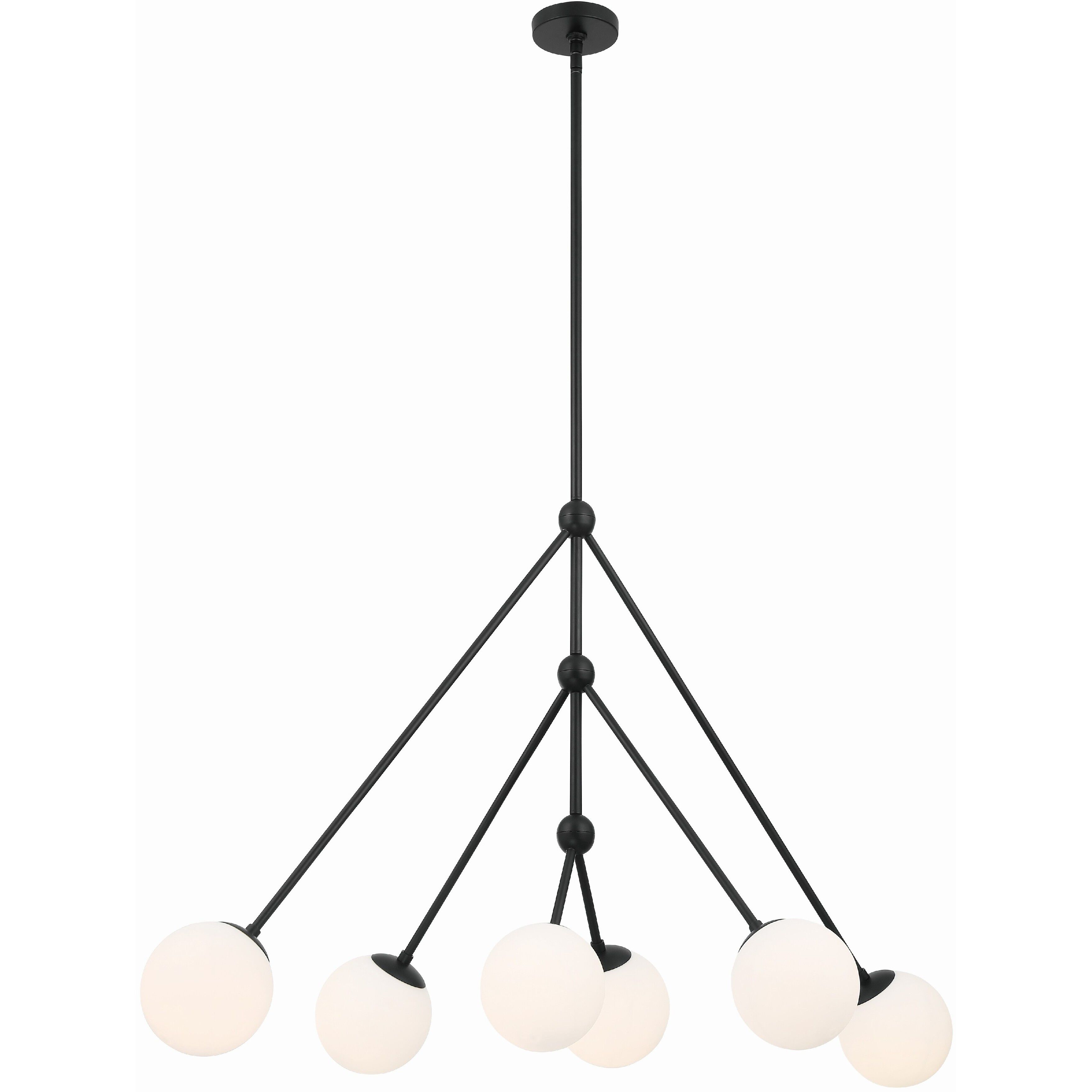 Omni 6 Light 46.5 inch Matte Black Chandelier Ceiling Light