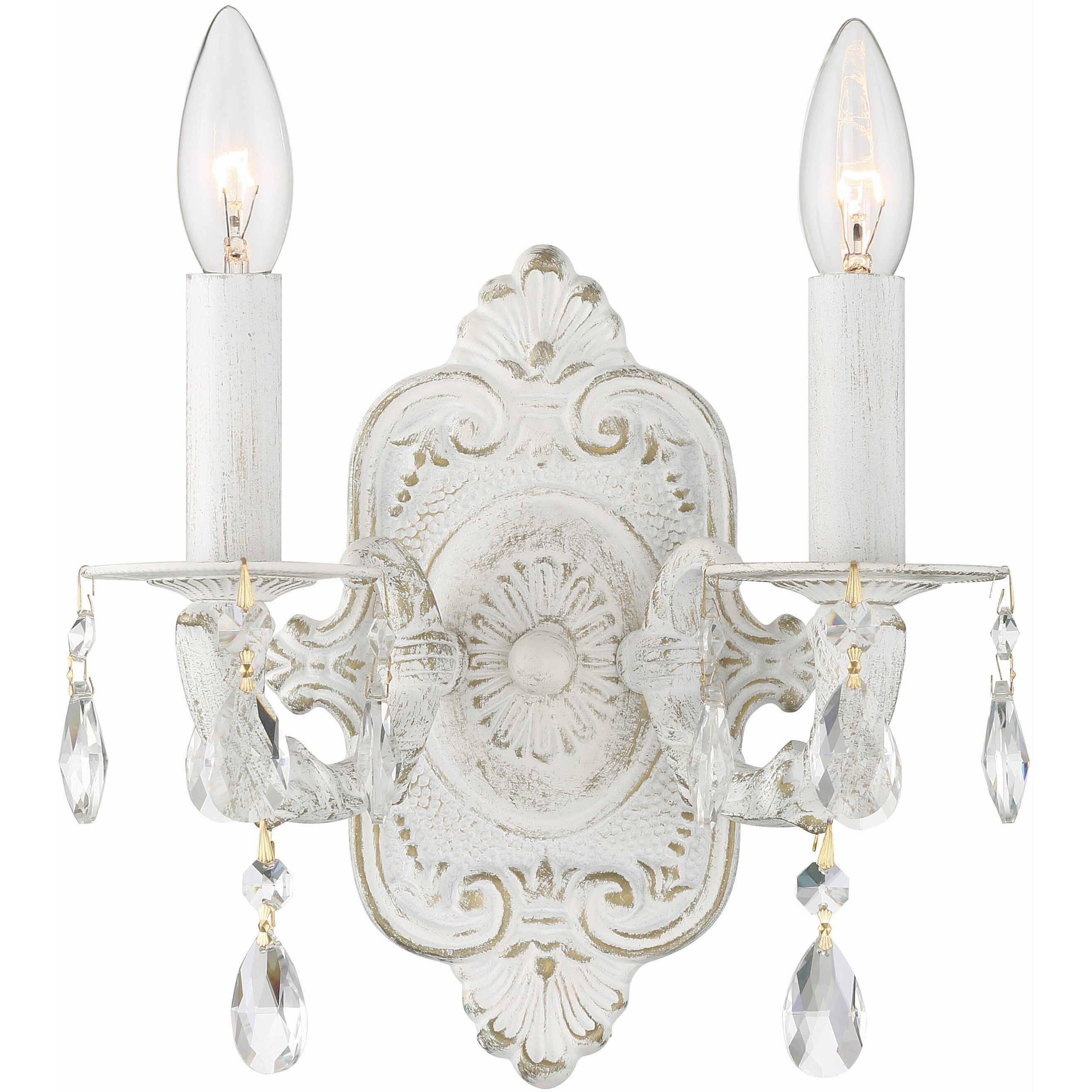 Paris Market Sconce Wall Light in Clear Spectra, Antique White