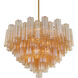 Addis 16 Light 32 inch Aged Brass Chandelier Ceiling Light in Tronchi Glass Amber