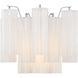 Addis Sconce Wall Light in Polished Chrome, Tronchi Glass White