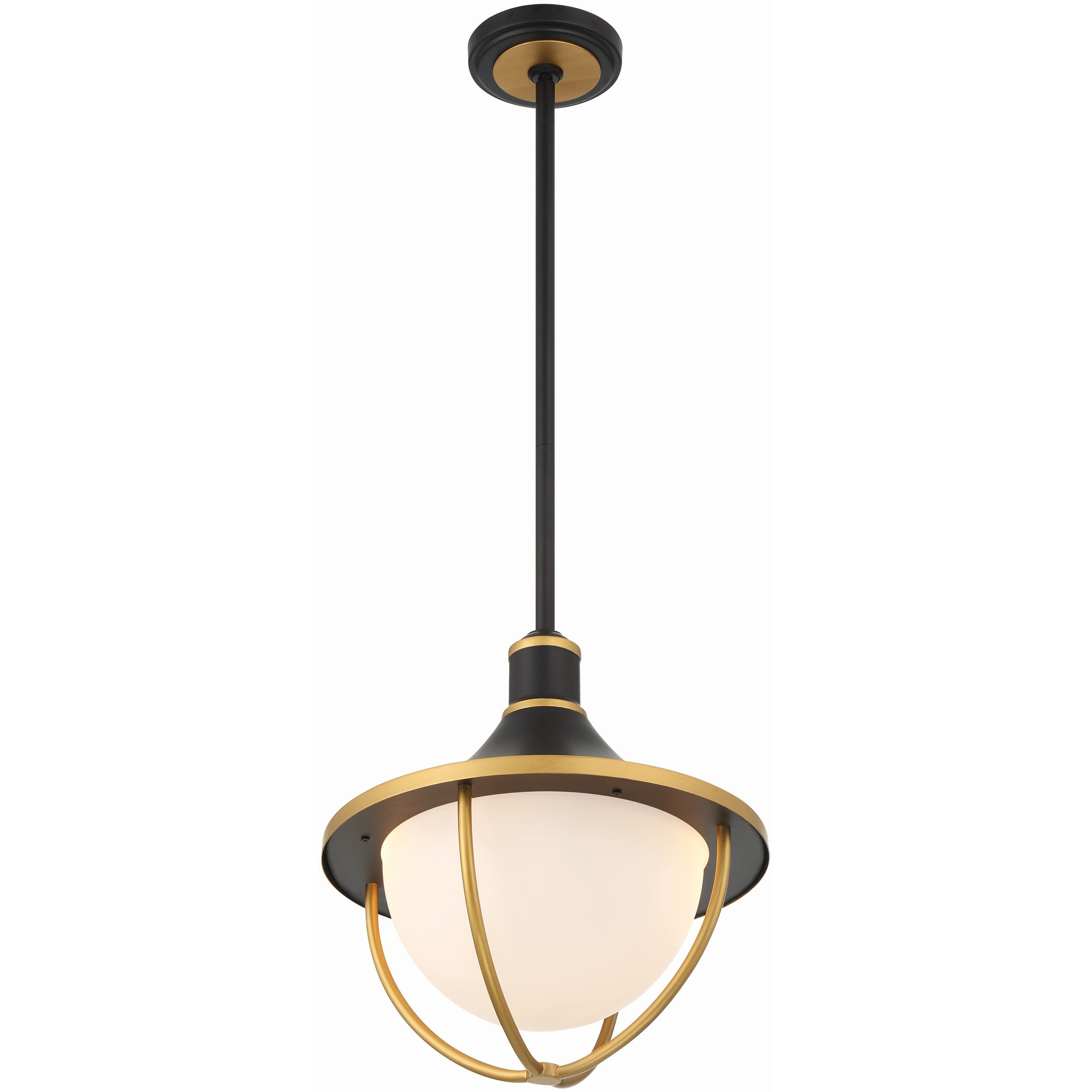 Atlas 3 Light 16.5 inch Matte Black/Textured Gold Outdoor Pendant