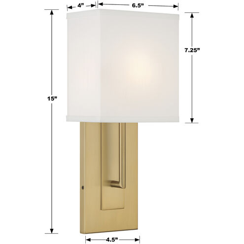 Brent 1 Light 6.5 inch Vibrant Gold ADA Sconce Wall Light