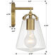Voss 1 Light 5.75 inch Luxe Gold Sconce Wall Light