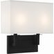 Durham Bath Wall Light in Black Forged