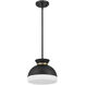 Gidget 1 Light 10.25 inch Matte Black and Vibrant Gold Mini Pendant Ceiling Light