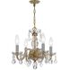 Traditional Crystal 4 Light 15 inch Polished Brass Chandelier Ceiling Light in Clear Italian