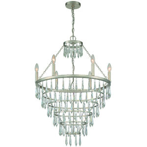 Lucille 6 Light 24 inch Antique Silver Chandelier Ceiling Light