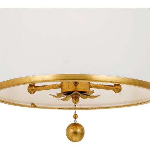 Broche 3 Light 14 inch Antique Gold Chandelier Ceiling Light