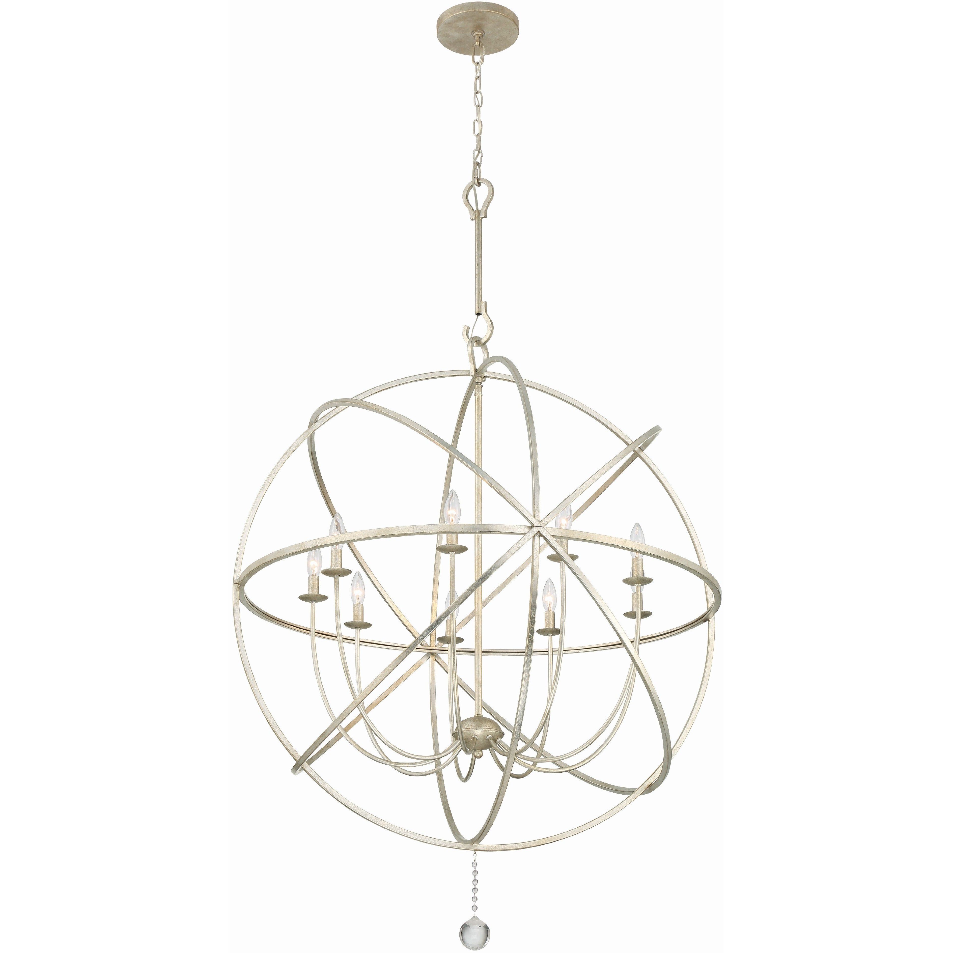 Solaris 9 Light 40 inch Olde Silver Chandelier Ceiling Light