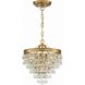 Calypso 3 Light 13 inch Vibrant Gold Mini Chandelier Ceiling Light