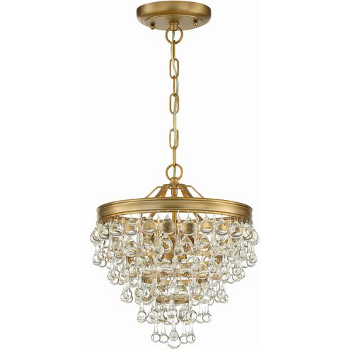 Calypso 3 Light 13 inch Vibrant Gold Mini Chandelier Ceiling Light