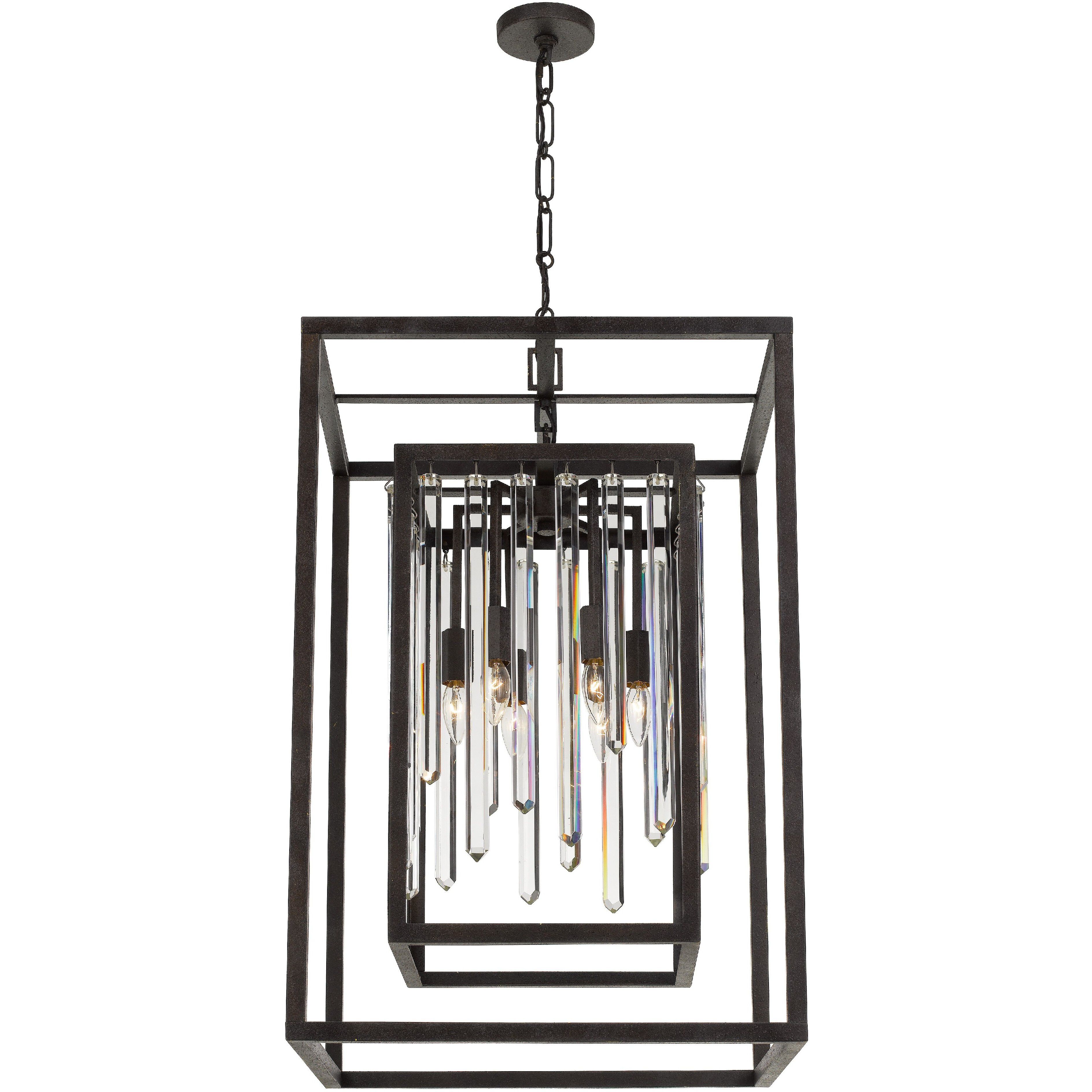 Hollis 6 Light 21 inch Forged Bronze Lantern Chandelier Ceiling Light