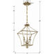 Broche 3 Light 11 inch Antique Gold Mini Chandelier Ceiling Light