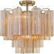 Addis 4 Light 17.75 inch Aged Brass Semi Flush Ceiling Light in Amber