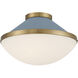 Xander 2 Light 16.25 inch Vibrant Gold and Blue Flush Mount Ceiling Light
