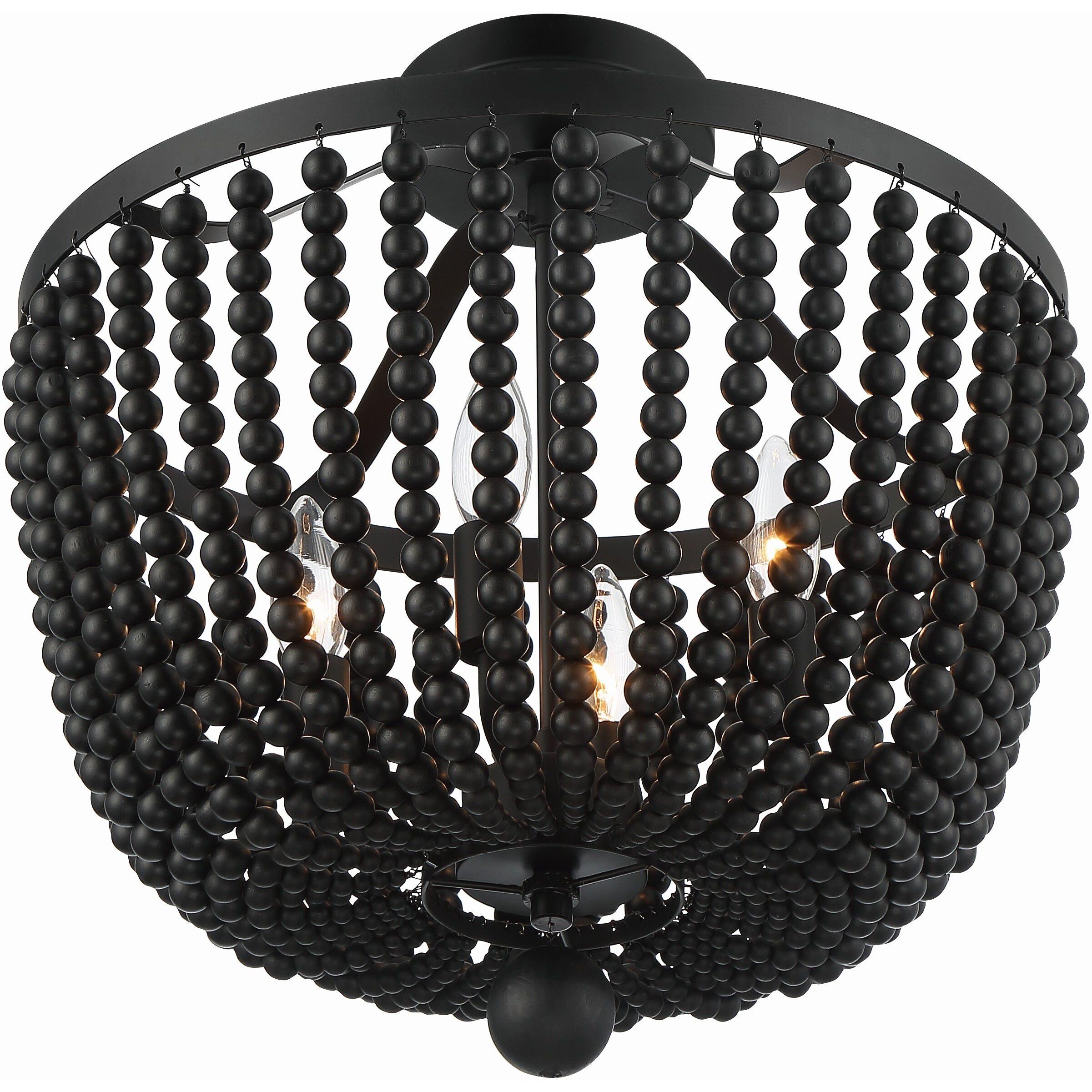 Rylee 4 Light 16.5 inch Matte Black Semi Flush Ceiling Light